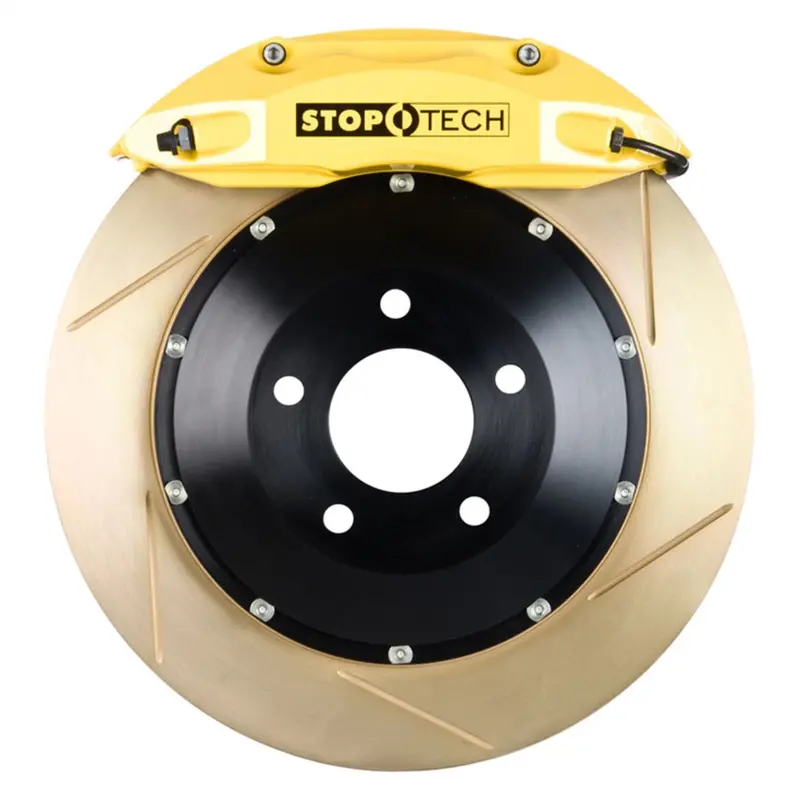 Stoptech Big Brake Kit – Front, Yellow Calipers With Slotted Two-Piece Rotors (Model 83.343.4300.83) 1