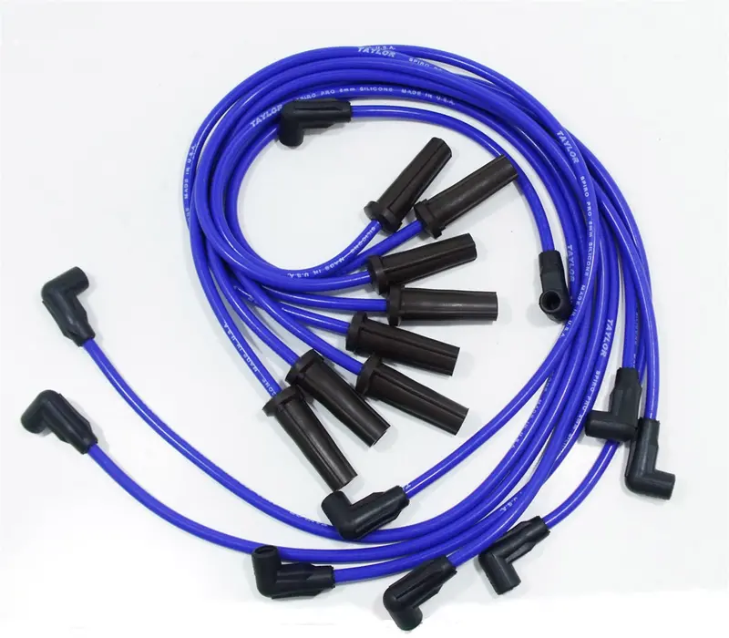 Taylor Cable Spiro-Pro 8Mm Ignition Wire Set – Blue, 11.75" Length, 180° Plug Boots 1