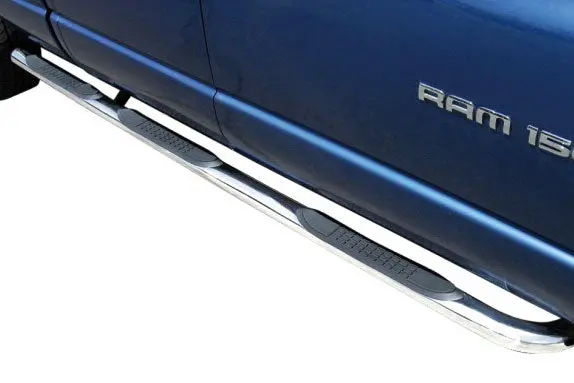 Trailfx Polished Stainless Steel Bed Step – 3-Inch Round Bent Design, Includes Step Pads (A3008S) 1