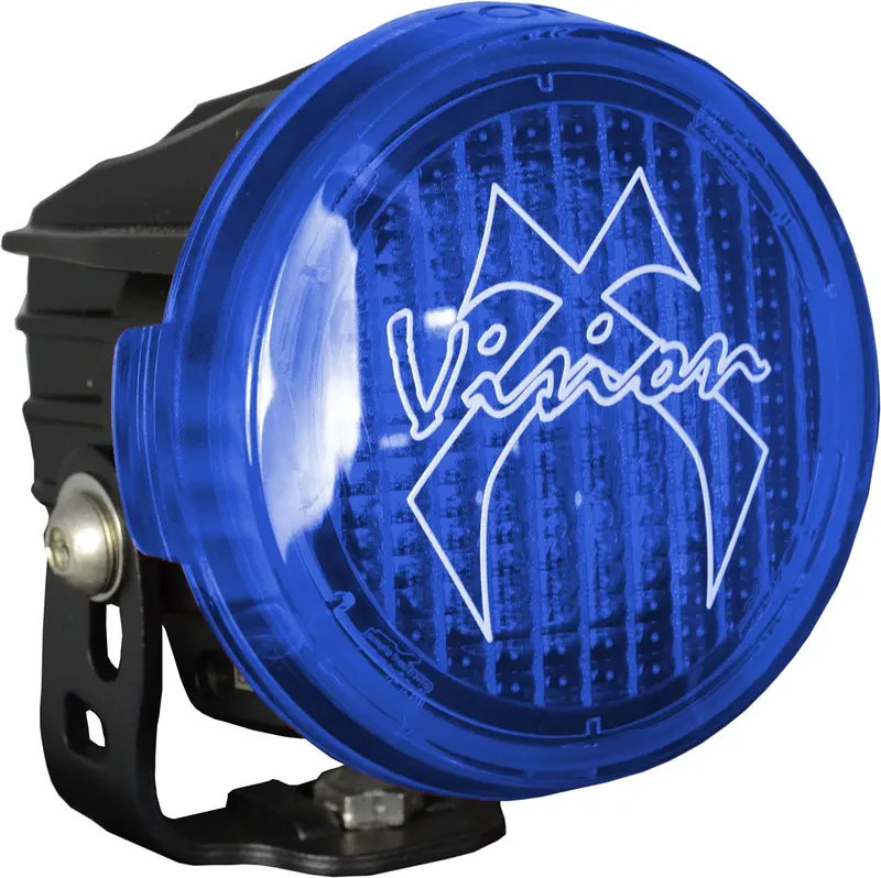Vision X 9890906 Optimus Round Led Light – Blue Protective Cover, Wide Flood Beam Pattern 1