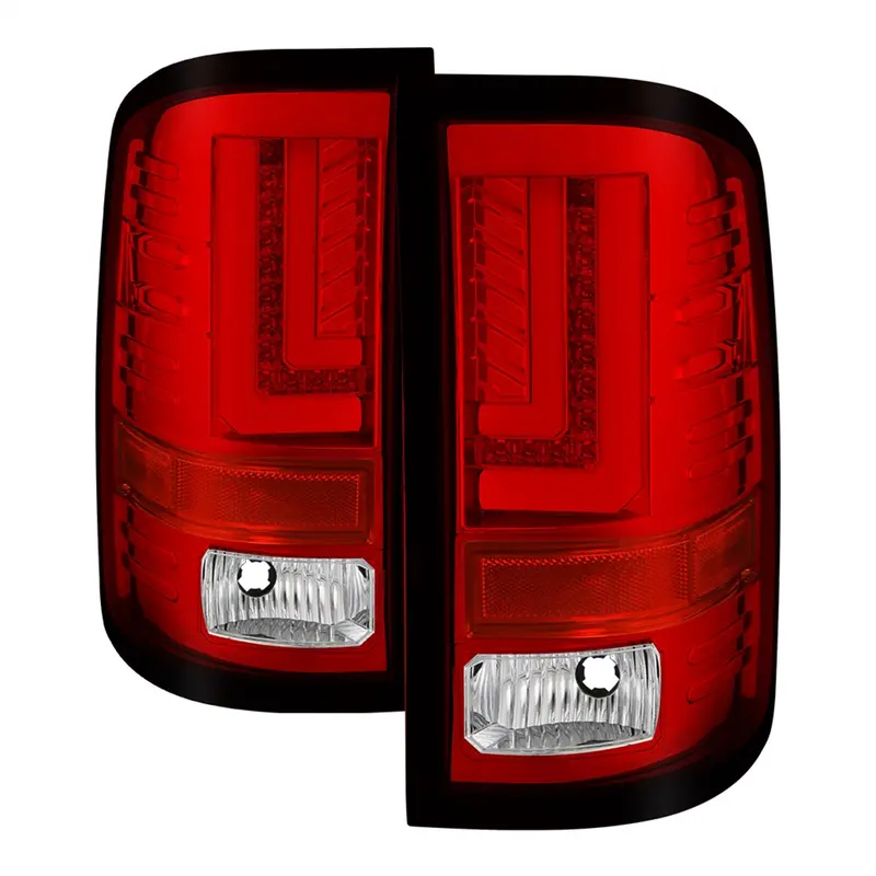 Spyder Auto 5083807 Led Light Bar Tail Lights – Red/Clear Lens, Factory Led-Compatible Pair 1